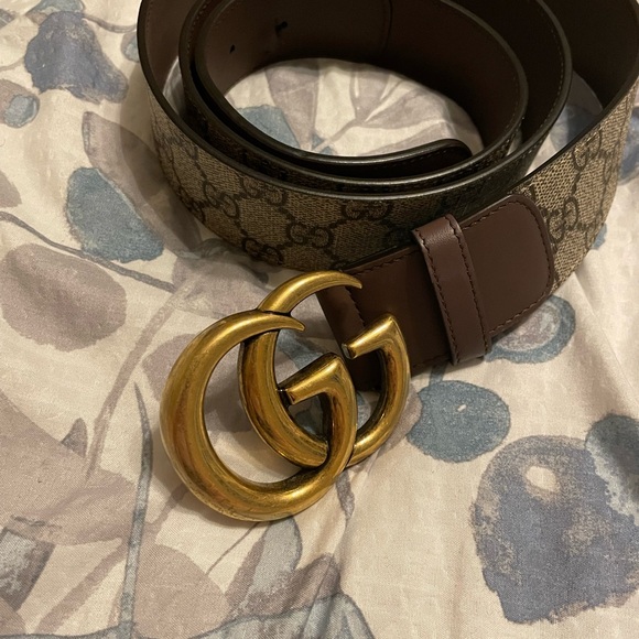 Gucci Brown Belt with Gold GG Buckle